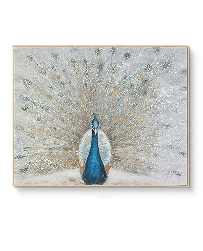 Hand-painted Peacock Oil Painting on Canvas, Large Abstract Peacock Canvas Wall Art, Original Animal Wall Art for Living Room, Bedroom Décor