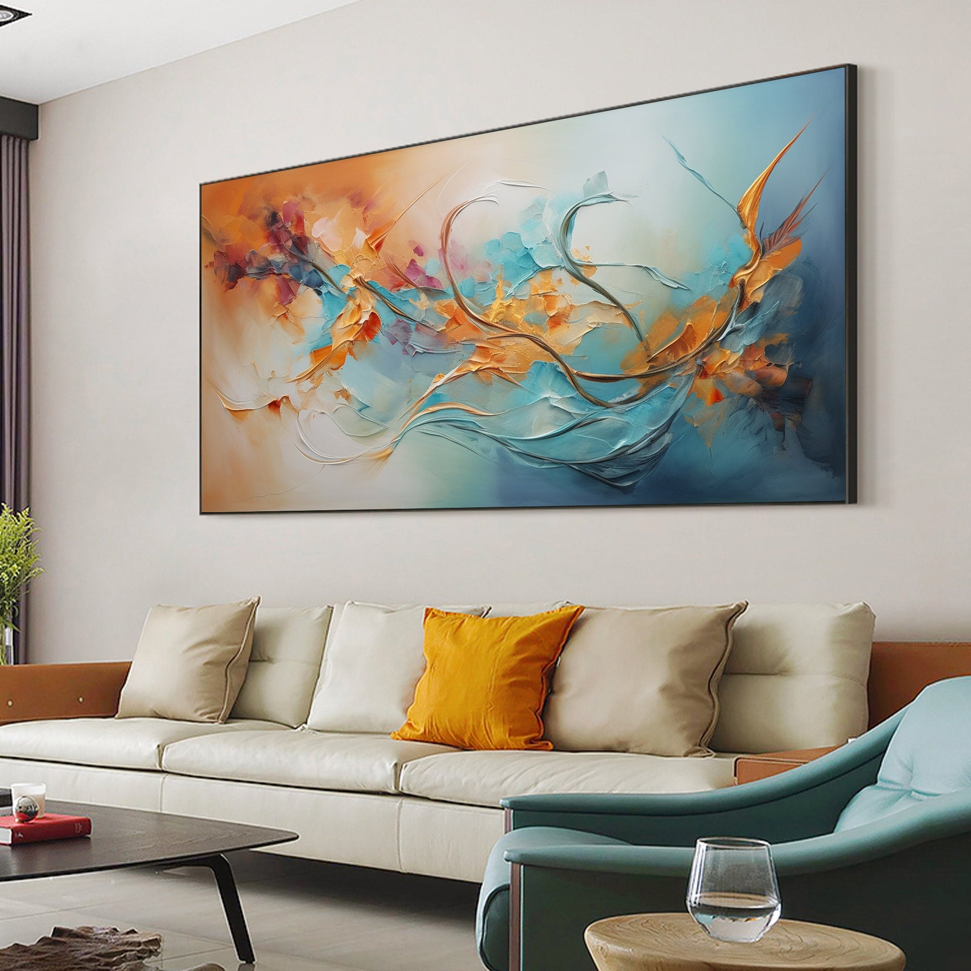Framed – Colorful Floral Wall Art | Abstract Oil Painting, view 2