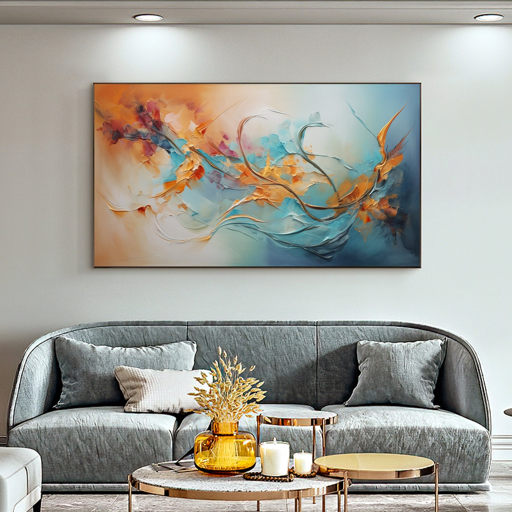 Framed – Colorful Floral Wall Art | Abstract Oil Painting, view 4
