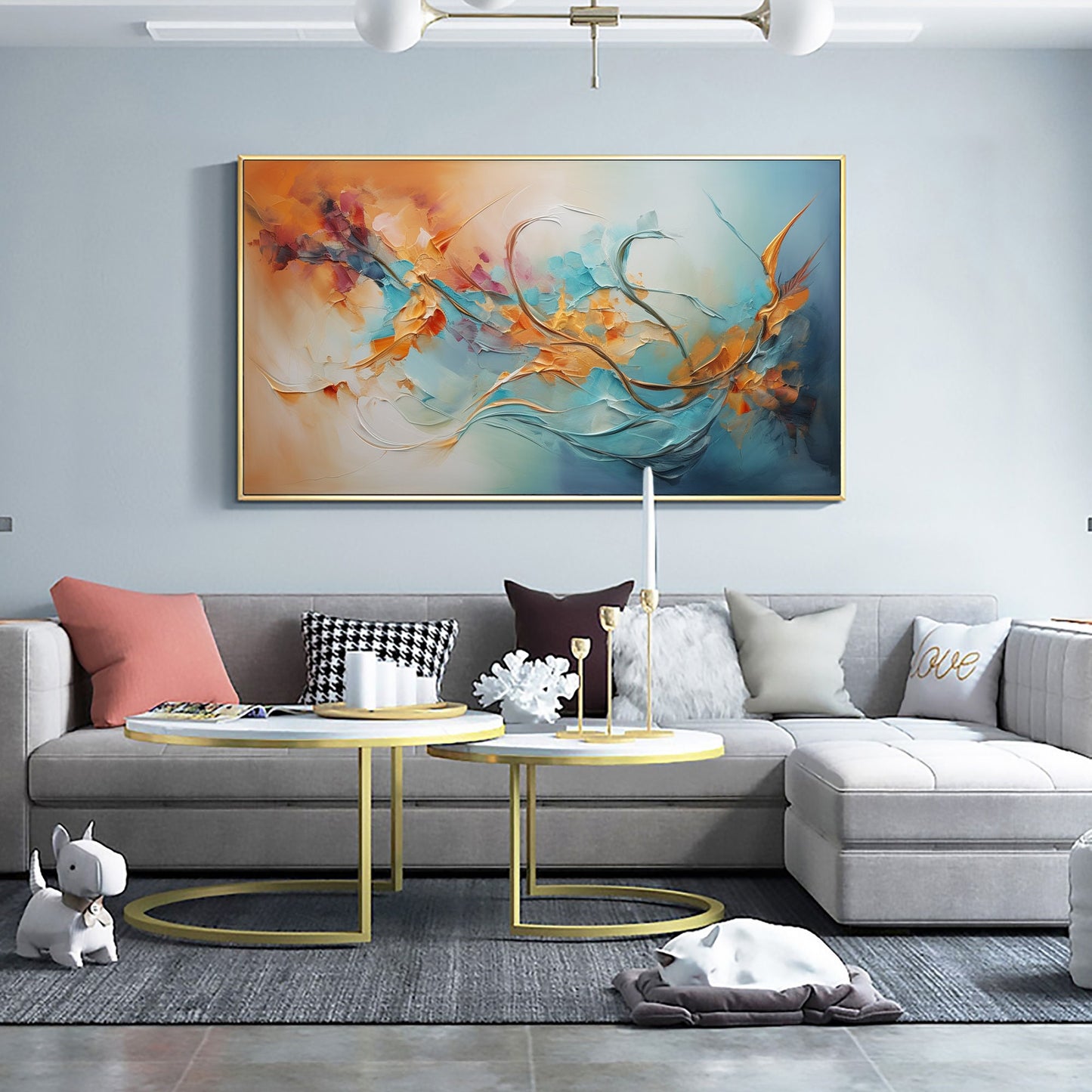 Colorful Abstract Floral Wall Art – Framed