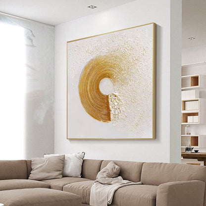Gold Texture Painting – Abstract Plaster Art on Canvas – Personalized Gift – Custom Painting