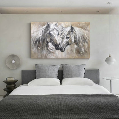 Abstract Horse Oil Painting – Large Animal Wall Art – Abstract Animal Art