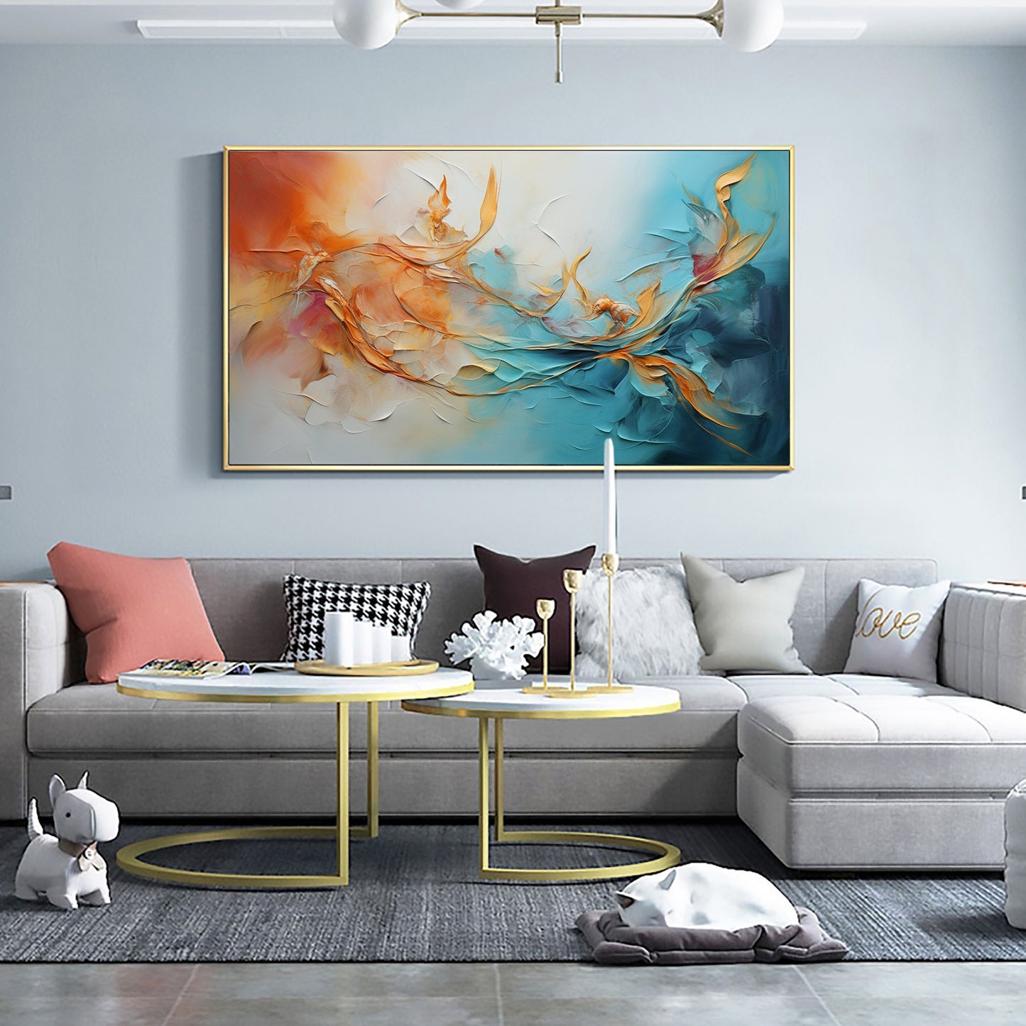 Framed – Colorful Floral Wall Art | Abstract Oil Painting, view 4