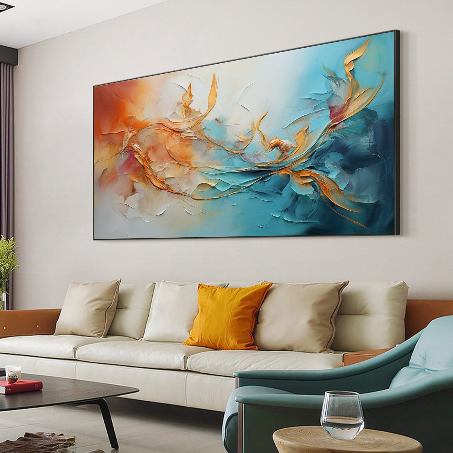 Framed – Colorful Floral Wall Art | Abstract Oil Painting, view 3