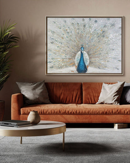 Hand-painted Peacock Oil Painting on Canvas, Large Abstract Peacock Canvas Wall Art, Original Animal Wall Art for Living Room, Bedroom Décor