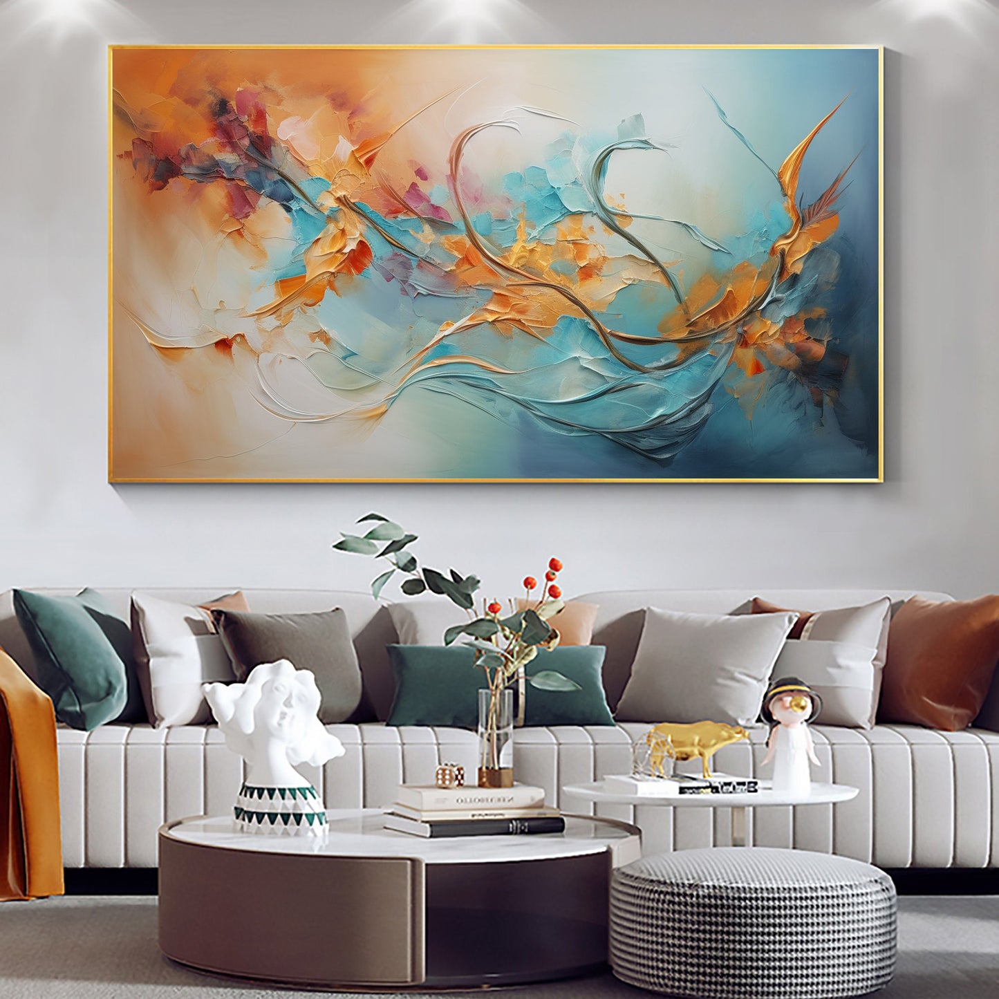 Colorful Abstract Floral Wall Art – Framed
