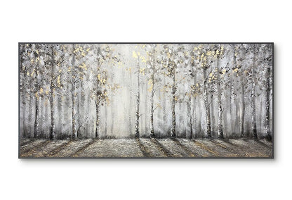 Abstract Birch Trees Oil Painting on Canvas, Original Hand-painted Landscape Canvas Art, Modern Forest Wall Art for Living Room, Home Décor
