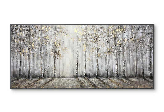 Abstract Birch Trees Oil Painting on Canvas, Original Hand-painted Landscape Canvas Art, Modern Forest Wall Art for Living Room, Home Décor
