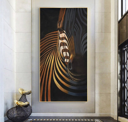 Abstract Colorful Zebra Oil Painting on Canvas, Large Original Zebra Canvas Wall Art, Hand-painted Animal Painting for Living Room Kids Room
