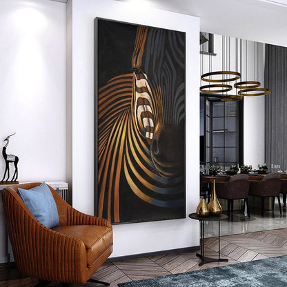 Abstract Colorful Zebra Oil Painting on Canvas, Large Original Zebra Canvas Wall Art, Hand-painted Animal Painting for Living Room Kids Room