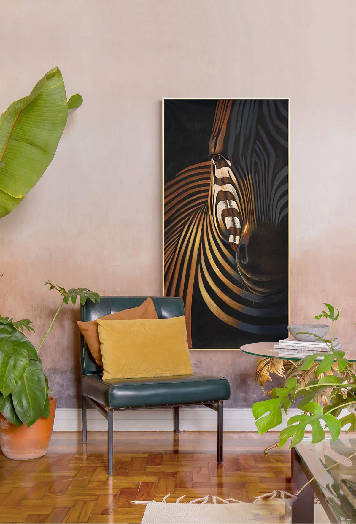 Abstract Colorful Zebra Oil Painting on Canvas, Large Original Zebra Canvas Wall Art, Hand-painted Animal Painting for Living Room Kids Room