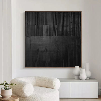 Black textured Wall Art Black plaster Wall Art Black Wabi-Sabi Wall Art Large – Abstract Painting