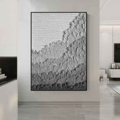 Black Textured Abstract Painting – Large 3D Wall Decor