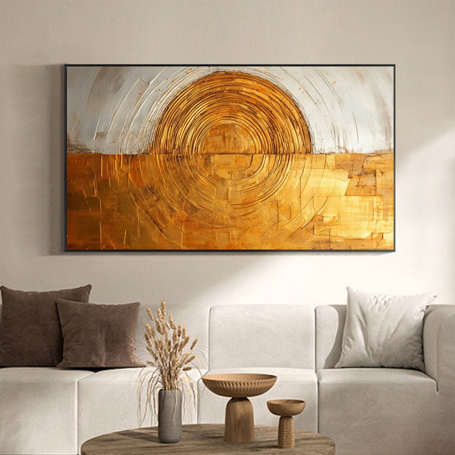 Original Gold Foil – Gold Abstract Wall Art | Textured Oil Painting, view 2