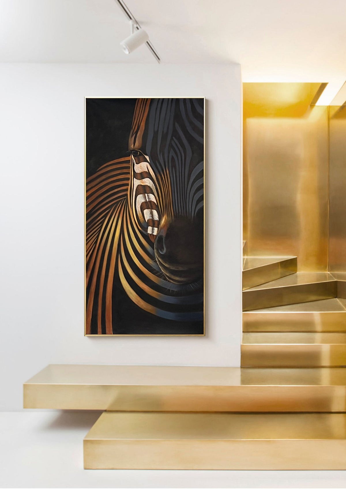 Abstract Colorful Zebra Oil Painting on Canvas, Large Original Zebra Canvas Wall Art, Hand-painted Animal Painting for Living Room Kids Room