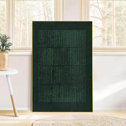 Large Dark Green Abstract Wall Art Textured Wabi Sabi Canvas for Living Room Decor