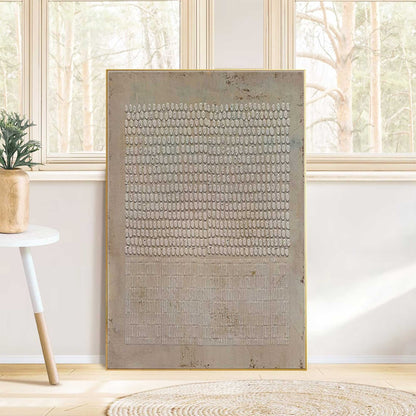 Geometric Abstract Wall Art Brown Wabi Sabi Textured Canvas Painting for Living Room Decor