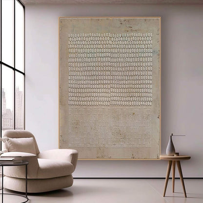 Geometric Abstract Wall Art Brown Wabi Sabi Textured Canvas Painting for Living Room Decor