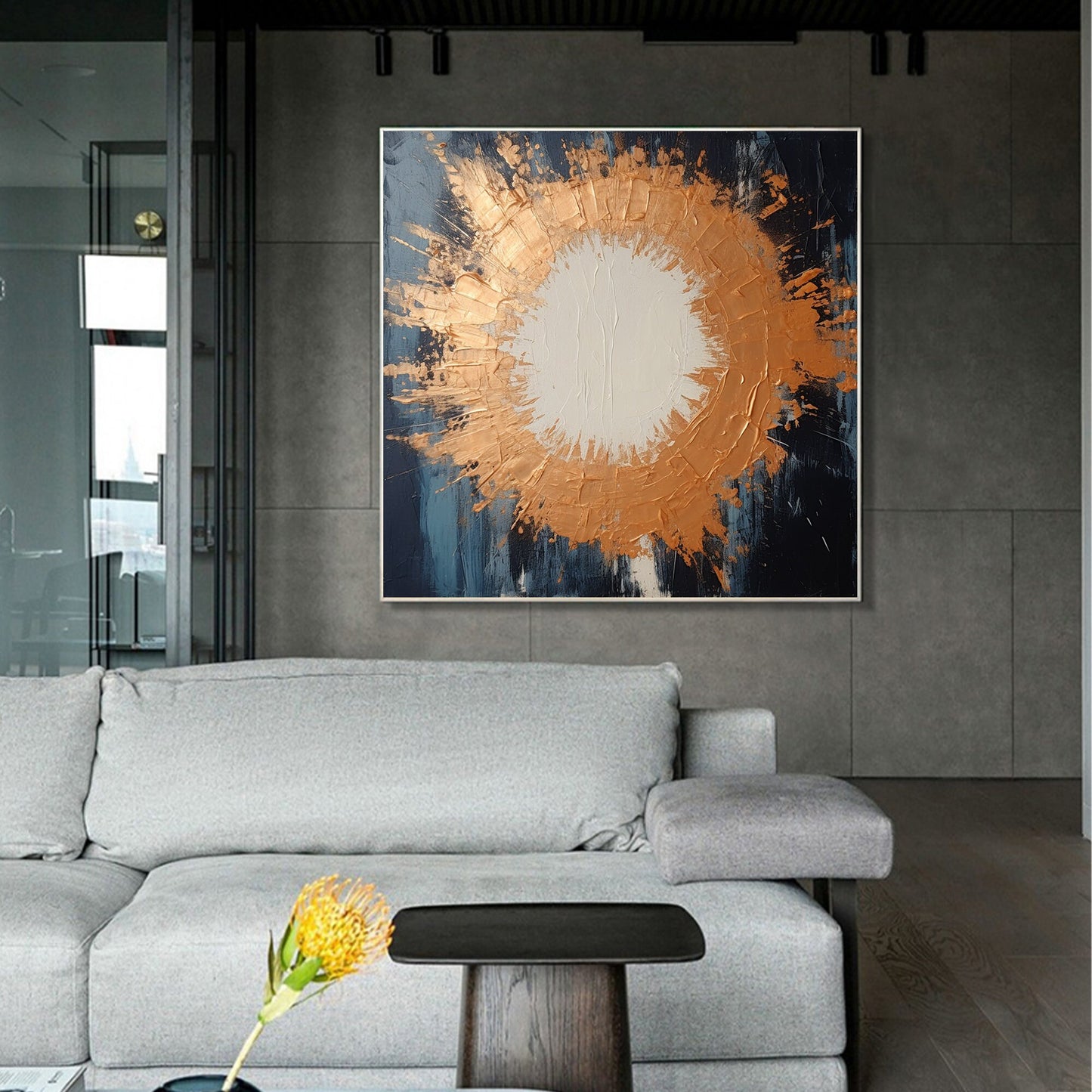Large Gold Abstract Wall Art – Original Gold