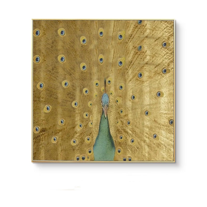 Hand Painted Peacock Acrylic Painting on Canvas, Large Abstract Peacock Canvas Wall Art, Original Animal Wall Art for Living Room,home Décor