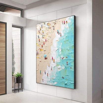 Original Beach – Gold Beach Seascape Wall Art | Abstract Oil Painting, view 4