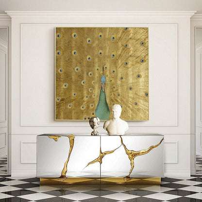 Hand Painted Peacock Acrylic Painting on Canvas, Large Abstract Peacock Canvas Wall Art, Original Animal Wall Art for Living Room,home Décor