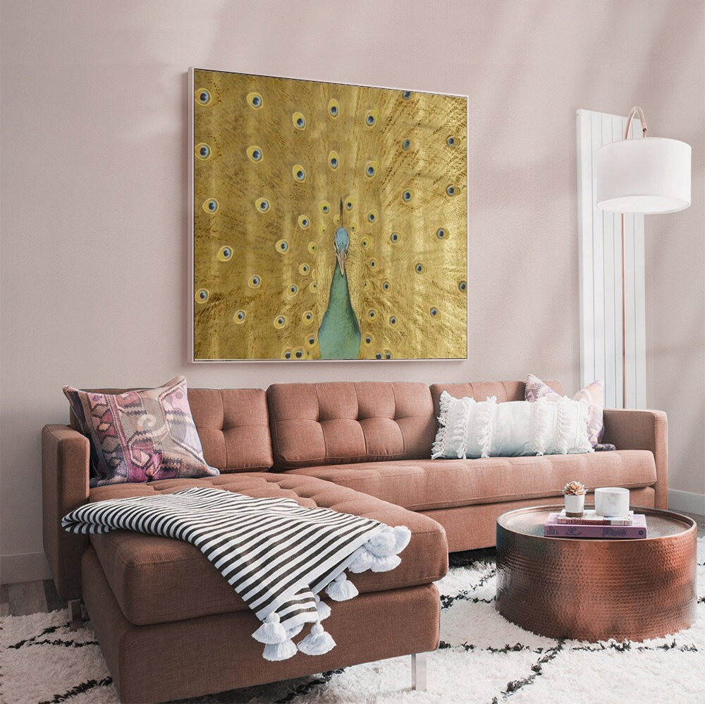 Hand Painted Peacock Acrylic Painting on Canvas, Large Abstract Peacock Canvas Wall Art, Original Animal Wall Art for Living Room,home Décor