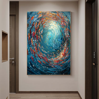 Blue Abstract Ocean Wall Art