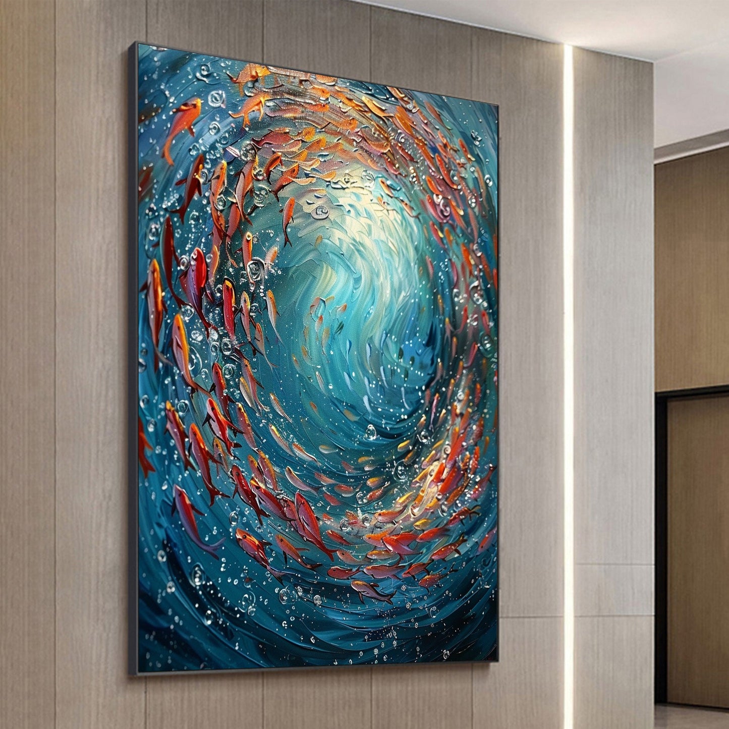 Blue Abstract Ocean Wall Art