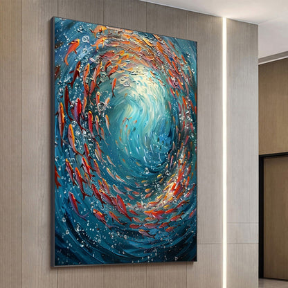 Blue Abstract Ocean Wall Art