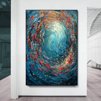 Blue Abstract Ocean Wall Art