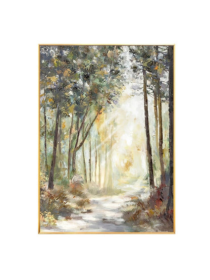 Impressionist Landscape Oil Painting on Canvas, Large Original Forest Canvas Wall Art, Modern Trees Painting for Living Room, Home Decor