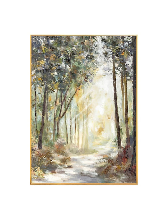 Impressionist Landscape Oil Painting on Canvas, Large Original Forest Canvas Wall Art, Modern Trees Painting for Living Room, Home Decor