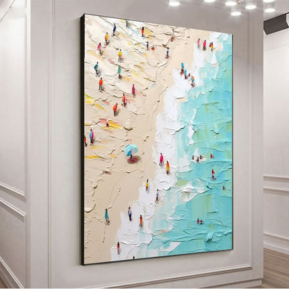 Original Beach – Gold Beach Seascape Wall Art | Abstract Oil Painting, view 3