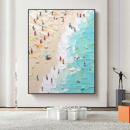 Original Beach – Gold Beach Seascape Wall Art | Abstract Oil Painting, view 5