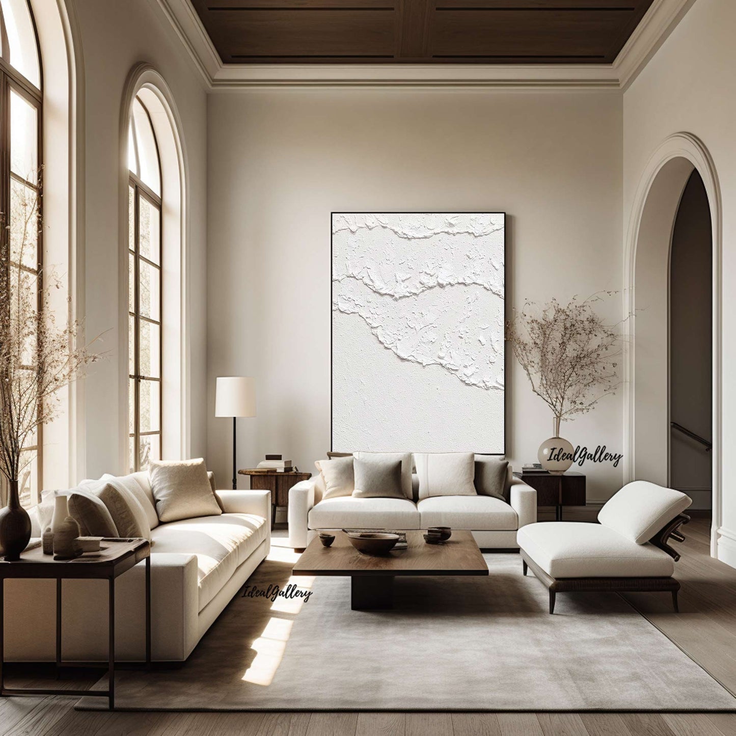 White Waves Abstract Painting – 3D Textured Wall Art