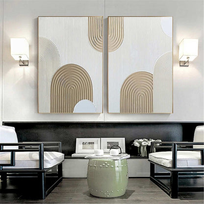 Beige Arch Painting Set – Minimalist Abstract Art (Unstretched) Canvas – Abstract Painting