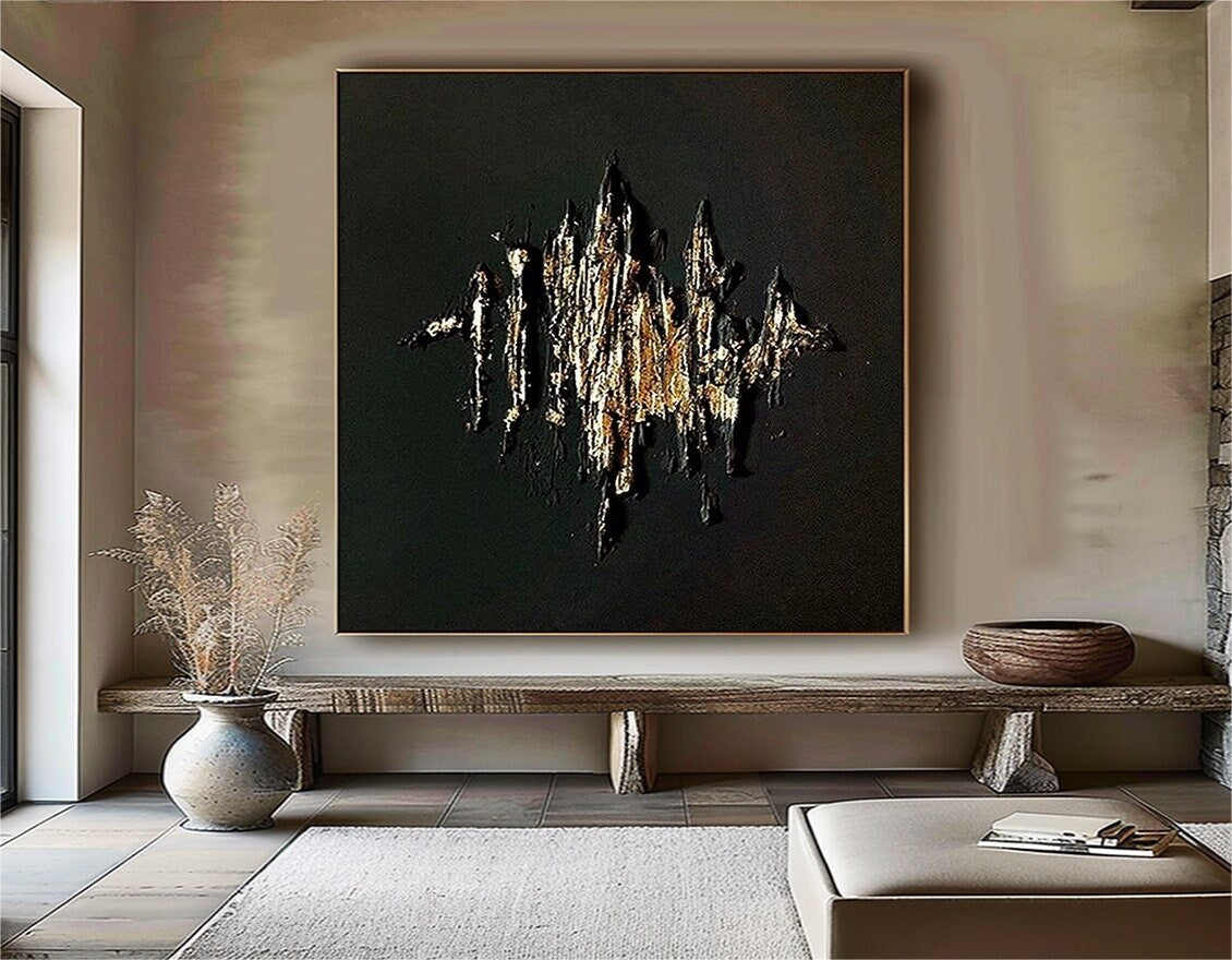 Black And Gold Painting Modern Wall Painting Personalized Gifts Gold Painting – Custom Painting