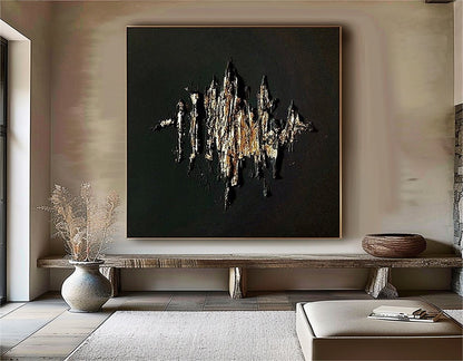 Black And Gold Painting Modern Wall Painting Personalized Gifts Gold Painting – Custom Painting