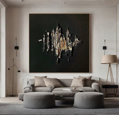 Black And Gold Painting Modern Wall Painting Personalized Gifts Gold Painting – Custom Painting