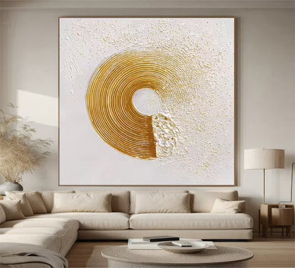 Gold Texture Painting – Abstract Plaster Art on Canvas – Personalized Gift – Custom Painting