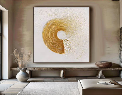 Gold Texture Painting – Abstract Plaster Art on Canvas – Personalized Gift – Custom Painting