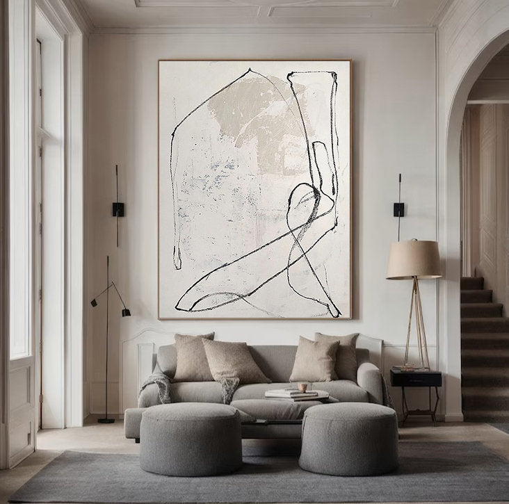 Beige Wabi-Sabi Wall Art Beige Minimalist art Beige wall Decor Textured Wall – Abstract Painting