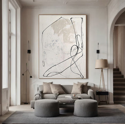 Beige Wabi-Sabi Wall Art Beige Minimalist art Beige wall Decor Textured Wall – Abstract Painting