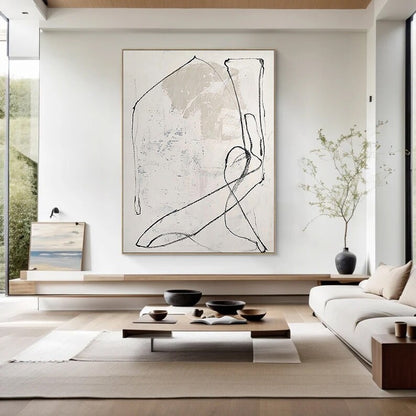 Beige Wabi-Sabi Wall Art Beige Minimalist art Beige wall Decor Textured Wall – Abstract Painting