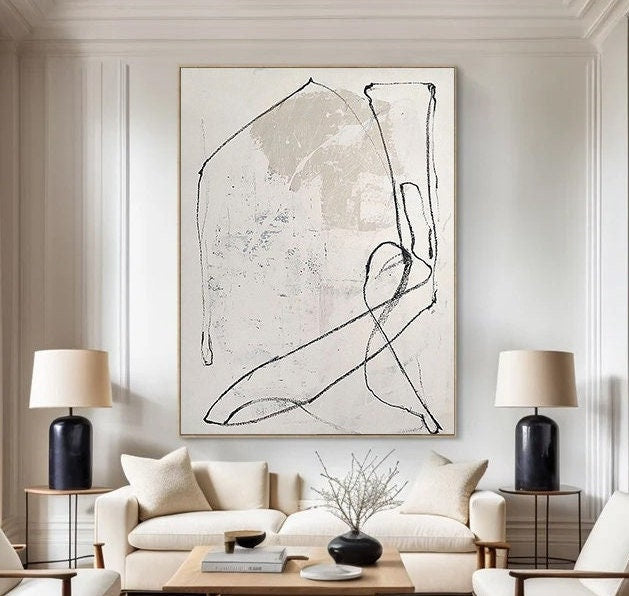 Beige Wabi-Sabi Wall Art Beige Minimalist art Beige wall Decor Textured Wall – Abstract Painting