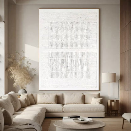 Personalized White Abstract Painting – Large Minimalist Textured Wall Art – Custom Painting