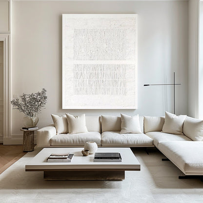 Personalized White Abstract Painting – Large Minimalist Textured Wall Art – Custom Painting