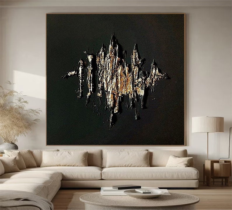 Black And Gold Painting Modern Wall Painting Personalized Gifts Gold Painting – Custom Painting
