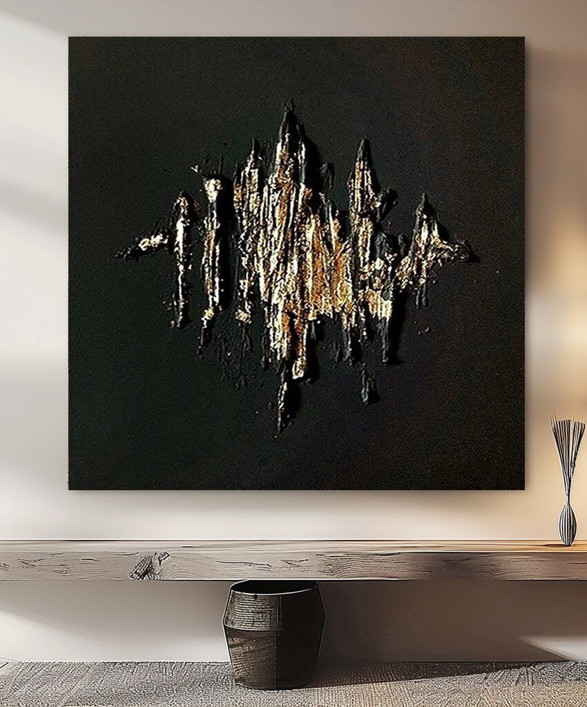 Black And Gold Painting Modern Wall Painting Personalized Gifts Gold Painting – Custom Painting